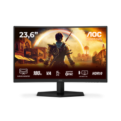 Monitor aoc 23.6" c24g42e, curvature: 1500r, diagonal (inch): 23.6, diagonal (cm): 60, aspect ratio: 16:9, panel: va, resolution: 1920x1080, refresh rate: 180hz, response time gtg: 4ms, response time mprt: 0.5ms, brightness (max): 250 cd/m², contrast (sta,  Monitoare LED | electropc.ro