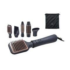 Perie cu aer cald philips seria 5000 bha530/00, 1000w, tehnologie de distributie uniforma a caldurii, de 4 ori mai multi ioni, 5 accesorii, diametru perie 38mm, setare temperatura de ingrijire si aer rece, accesoriu de volum, infuzata cu ulei de argan,  Uscatoare de par | electropc.ro