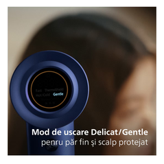 Uscator de par philips cu thermoshield advanced seria 8000 bhd839/00, 1400w, tehnologie thermoshield, 3 viteze, 4 trepte, temperatura, albastru, l x a x i (mm) 73.3x181.7x301,  Uscatoare de par | electropc.ro