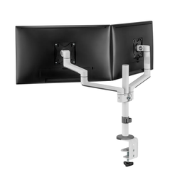 Brat dublu monitor neomounts ds60-425wh2; pentru display-uri cu diagonale 17"-27", sistem de prindere vesa 75x75~100x100, greutate maxima suportata 8 - per ecrankg, tilt +90°, -30°, swivel +90°, -90°, rotate +360°, distanta fata de perete 128-460mm; inalt,  Suporturi TV & Monitor | electropc.ro
