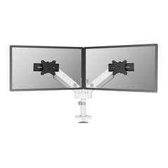 Brat dublu monitor neomounts ds65s-950wh2; pentru display-uri cu diagonale 24"-34", sistem de prindere vesa 75x75~100x100, greutate maxima suportata 11 - per ecrankg, full motion, tilt +70°, swivel 90°, rotate 90°; gas spring; culoare alb. garantie 5 ani,  Suporturi TV & Monitor | electropc.ro