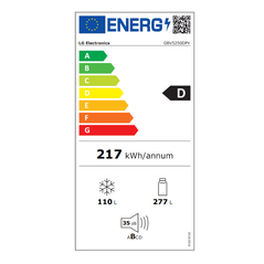 Combina frigorifica gbv5250dpy, 387 l, no frost, e-micom, doorcooling+, compresor smart inverter, smartthinq, clasa d, h 203 cm, argintiu,  Combine frigorifice | electropc.ro