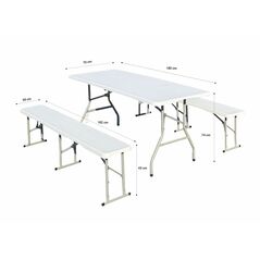 Heinner set masa cu 2 banci plastic pliabile,  Seturi de mobilier | electropc.ro