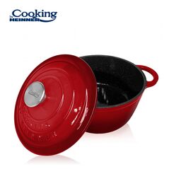 Cratita fonta emailata+capac 22x9.5cm,2.9l, red line, cooking by heinner,  Tavi copt | electropc.ro