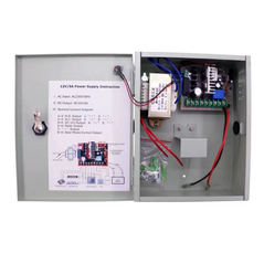 Sursa alimentare  5a carcasa metal input voltage: 220v ac~240v ac; 50~60hz output voltage: 11v dc-14v dc 5a output contact: locking, access control, exit button backup battery: support 12v/7ah (not included),  Accesorii | electropc.ro