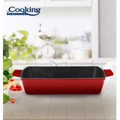 Tava fonta emailata, 33x23x7 cm, red line, cooking by heinner,  Tavi copt | electropc.ro