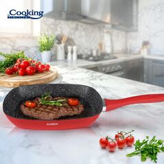 Tigaie grill aluminiu forjat 28x4cm, red stone, cooking by heinner,  Tigai si seturi | electropc.ro
