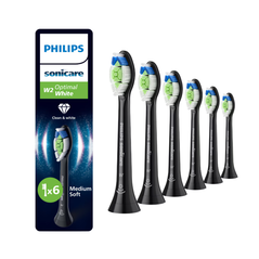 Rezerve philips sonicare optimal white hx6066/88, pachet de 6 capete de periere, standard, click-on, sincronizarea modurilor brushsync, negru,  Accesorii | electropc.ro