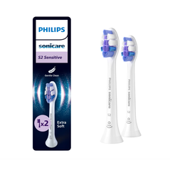 Rezerve philips sonicare sensitive hx6052/87, pachet de 2 capete de periere, standard, click-on, sincronizarea modurilor brushsync, alb, l x a x i (mm) 25.7x60x230.5,  Accesorii | electropc.ro