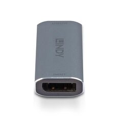 Adaptor lindy displayport 1.4 repeater, latime de banda suportata 32.4 gbps, rezolutie maxima 7680x4320@60hz 4:4:4 8bit, material aluminiu, gri,  Cabluri video | electropc.ro