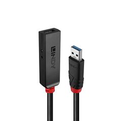Adaptor lindy usb 3.0 active extension slim, material pvc, lungime cablu 10m, latime de banda suportata 5 gbps, putere 2.5/0.7mm dc connector,  Cabluri video | electropc.ro