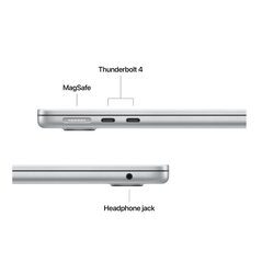 Macbook air 13.6" retina/apple m4 (cpu 10-core, gpu 10-core, neural engine 16-core)/16gb/512gb - silver - int kb (2025) 35w usb‑c,  Laptopuri | electropc.ro