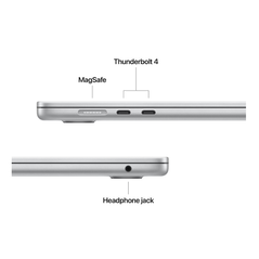 Macbook air 15.3" retina/apple m4 (cpu 10- core, gpu 10- core, neural engine 16- core)/24gb/512gb - silver - int kb (2025),  Laptopuri | electropc.ro