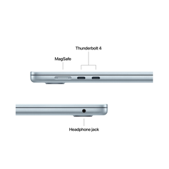 Macbook air 15.3" retina/apple m4 (cpu 10- core, gpu 10- core, neural engine 16- core)/24gb/512gb - sky blue - int kb (2025),  Laptopuri | electropc.ro