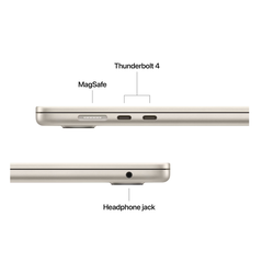 Macbook air 15.3" retina/apple m4 (cpu 10- core, gpu 10- core, neural engine 16- core)/24gb/512gb - starlight - int kb (2025),  Laptopuri | electropc.ro