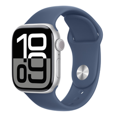Apple watch series 10 gps + cellular 42mm silver aluminium case with denim sport band - m/l,  SmartWatch-uri | electropc.ro