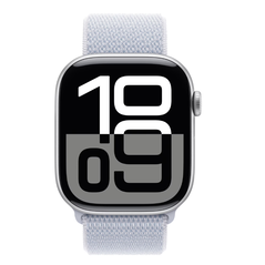 Apple watch series 10 gps + cellular 46mm silver aluminium case with blue cloud sport loop,  SmartWatch-uri | electropc.ro