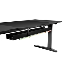 Birou gaming genesis holm modular 160, material lemn/metal, reglabil pe inaltime 70 - 90 cm, iluminare rgb, management cabluri, negru,  Birouri gaming | electropc.ro