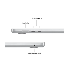 Macbook air 15.3" retina/apple m4 (cpu 10- core, gpu 10- core, neural engine 16- core)/16gb/512gb - silver - int kb (2025),  Laptopuri | electropc.ro