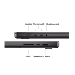 Macbook pro 16.2"/apple m4 max (cpu 14-core, gpu 32-core, neural engine 16-core)/36gb/1tb - space black - int kb,  Laptopuri | electropc.ro