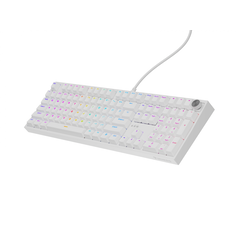 Tastatura gaming mecanica cu fir genesis thor 404, iluminare rgb, 107 taste, 11 butoane multimedia, alb,  Tastaturi | electropc.ro