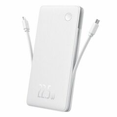 Baterie externa baseus airpow lite, 10000mah, 22.5w, 1 x usb; 1 cablu x usb type-c, 1 cablu x iphone lightning, total 3a, alb,  Baterii portabile | electropc.ro