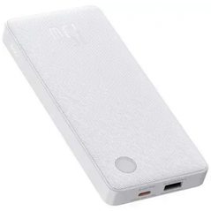 Baterie externa baseus airpow lite, 10000mah, putere 15w, 1 x usb; 2 x usb type-c, total 3a (include cablu 30cm usb la usb type-c), alb,  Baterii portabile | electropc.ro