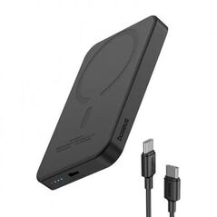 Baterie externa baseus magnetic mini wireless, 5000mah, max 20w pe cablu, 1 x usb type-c output/input, incarcare wireless 15w, include cablu usb type-c la usb type-c 30cm, negru,  Baterii portabile | electropc.ro