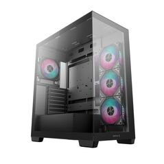 Carcasa deepcool cg580 4f mid tower argb negru, tempered glass+abs+sgcc, sloturi expansiune 7, drive bays: 2x3.5" 2x2.5", ventilatoare suportate: 10 (spate: 1x120mm sau 1x140mm, sus: 3x120mm sau 2x140mm, lateral: 3x120mm, jos: 1x120mm, invaluit in sursa: ,  Carcase | electropc.ro