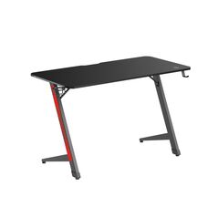 Birou gaming serioux razor  material: mdf și melamină, plastic, oțel dimensiuni 1200x600x750mm dimensiuni blat (lxlxa) 1200x600x15mm greutate suportata 75kg iluminare ambientală led cu gradient multicolor culoare: negru și negru mat, negru și roșu mat,  Birouri gaming | electropc.ro