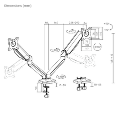 Braț pentru monitor cu contragreutate material: oțel, plastic suprafață finisaj : vopsit electrostatic, acoperire cu pulbere dimensiune compatibila ecran: 17"-32" greutate maxima (pe ecran): 2~9 kg compatibilitate vesa: 75x75, 100x100 interval de inclinar,  Suporturi TV & Monitor | electropc.ro