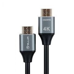 Cablu tellur high speed hdmi 2.0 4k, viteza 18gbps, plug-plug, tata- tata, lungime cablu 3m, negru,  Cabluri periferice | electropc.ro
