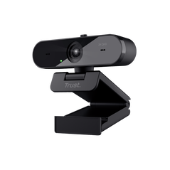 Camera web trust taxon qhd, interfata usb 2.0, lungime cablu 180cm, sensibilitate 56 db, microfon dual omnidirectional, rezolutie video 2560x1440, 30 fps, auto-focus, rezolutie senzor 2560x1440, negru,  Camere Web | electropc.ro