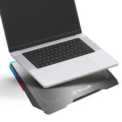 Cooler laptop tellur shade, pentru laptpori cu dimensiunea de 17", 3 ventilatoare, conexiune usb-a sau usb-c plug and play, iluminare rgb led, gri,  Stand & Cooling pad | electropc.ro