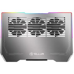 Cooler laptop tellur shade, pentru laptpori cu dimensiunea de 17", 3 ventilatoare, conexiune usb-a sau usb-c plug and play, iluminare rgb led, gri,  Stand & Cooling pad | electropc.ro
