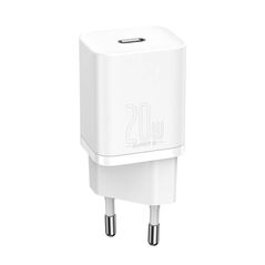 Incarcator retea baseus super si, quick charge 20w, 1 x usb type-c 5v/3amax, include cablu usb type-c la lightning iphone 1m, alb,  Incarcatoare telefoane | electropc.ro