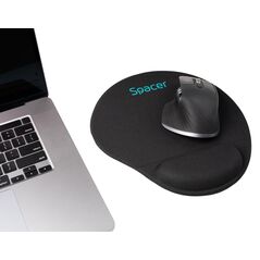 Mousepad spacer, suport incheietura cu gel, cauciuc si material textil, 240 x 220 mm, negru,  Mousepad | electropc.ro
