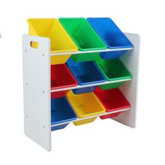 Raft depozitare jucarii cu 9 cosuri multicolore, u-grow,  Mobilier camera copii | electropc.ro