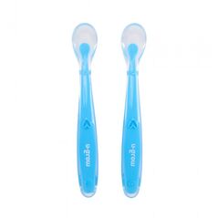Set 2 lingurite silicon , light blue, u-grow,  Articole hranire bebelusi | electropc.ro