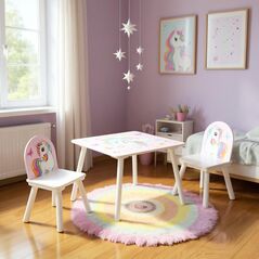 Set 2 scaune +birou unicorns, u-grow,  Mobilier camera copii | electropc.ro