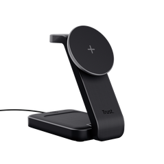 Stand de incarcare 3-in-1 trust viro, putere intrare 20w, interfata usb- c, compatibil cu produsele din brandul apple: iphone (12 si modele mai noi), airpods si apple watch, negru,  Hub-uri USB | electropc.ro