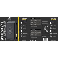 Starter auto cu compresor de aer serioux, interval de presiune reglabil 3~150psi/0,2~9,9bar/20~990kpa, temperatura de functionare incărcare: 0° c~45°c, descărcare: -20°c~60°c, temeperatura de depozitare 10 °c~50 °c, lungimea tubului de umflare 115 mm (inc,  Baterii portabile | electropc.ro