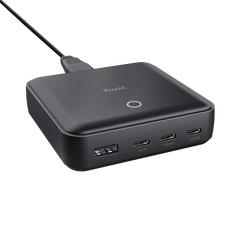 Statie de incarcare trust,  4 porturi: 1 x usb-a & 3 x usb-c, putere maxima 100w, compatibil cu laptop, tableta, smartphone, accessorii, negru,  Periferice Diverse | electropc.ro