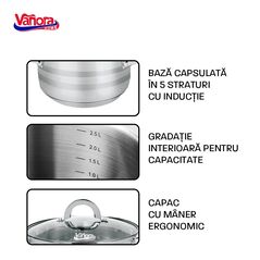 Set gatit din inox 8 piese, medina, vanora home,  Seturi de gatit | electropc.ro