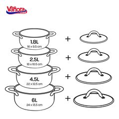 Set gatit din inox 8 piese, medina, vanora home,  Seturi de gatit | electropc.ro