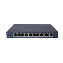 Switch poe hikvision ds-3e1510p-ei/m(b): 8 × gigabit poe port,2 × gigabit rj45 port, 8 porturi poe maxim 30w, buget poe 80w, tensiune alimentare 54vdc, 1.6a, dimensiuni: 217.6 mm × 27.6 mm × 108.5 mm, greutate: 0.54kg, montare pe birou sau pe perete.,  Switch-uri | electropc.ro