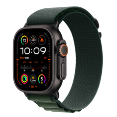 Apple watch ultra 2 gps + cellular 49mm black titanium case with dark green alpine loop - small,  SmartWatch-uri | electropc.ro