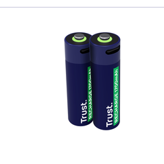 Baterii reincarcabile aa trust, incarcate prin usb-c, putere intrare 1.2w, pachet de 2 bucati.,  Incarcatoare baterii | electropc.ro