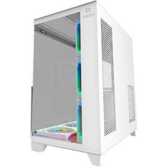 Carcasa aqirys titan mid tower argb alb, tempered glass, sloturi expansiune 7, drive bays: 1x3.5" 2x2.5", ventilatoare suportate: 10 (spate: 1x120mm, lateral: 3x120mm, sus: 3x120mm, jos: 3x120mm), ventilatoare incluse: 7 (spate: 1x120mm, lateral: 3x120mm,,  Carcase | electropc.ro