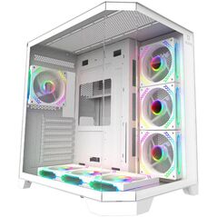 Carcasa aqirys titan mid tower argb alb, tempered glass, sloturi expansiune 7, drive bays: 1x3.5" 2x2.5", ventilatoare suportate: 10 (spate: 1x120mm, lateral: 3x120mm, sus: 3x120mm, jos: 3x120mm), ventilatoare incluse: 7 (spate: 1x120mm, lateral: 3x120mm,,  Carcase | electropc.ro